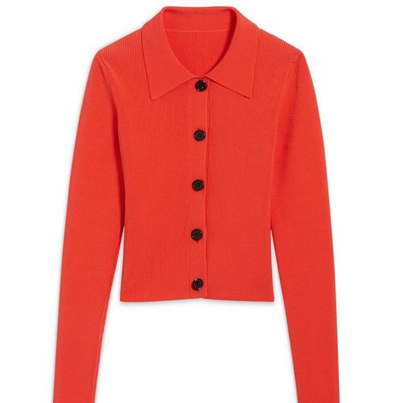 Sandro Tops - Francoise Cropped Rib-Knit Cardigan